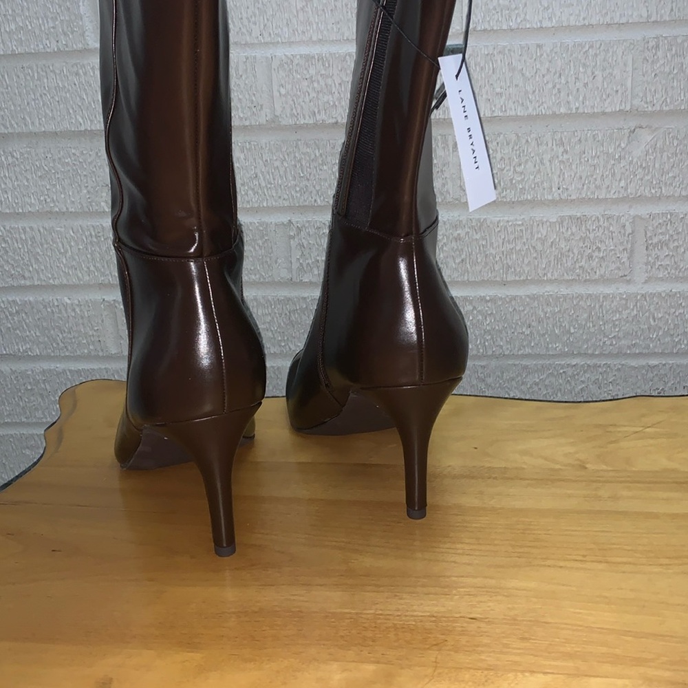 Lane Bryant DreamCloud faux leather extra wide calf tall boot heeled zip sz 12EW - Picture 3 of 13
